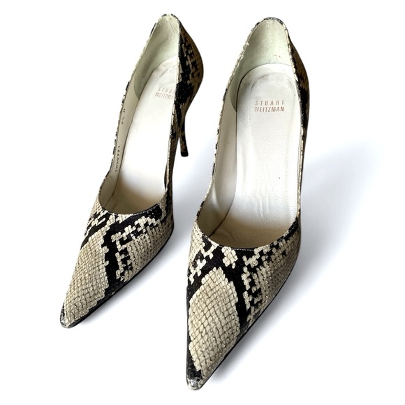 Stuart Weitzman Snakeskin Patterned Stiletto Heels Women’s Size 9.5M Maximalist - Picture 3 of 9